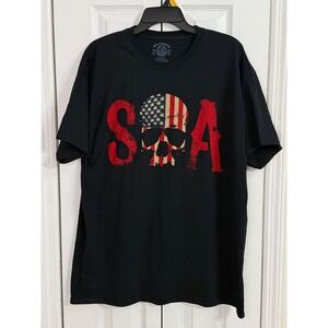 Sons‎ of Anarchy SOA American Flag Skull Graphic T-Shirt XL double sided design